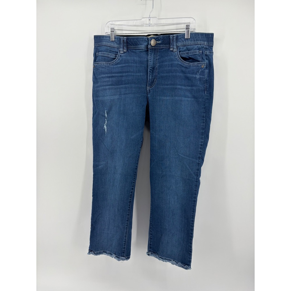 Democracy Womens 16 Blue Jeans Ab Technology Cropped Raw Hem‎ B2187BBOOXX